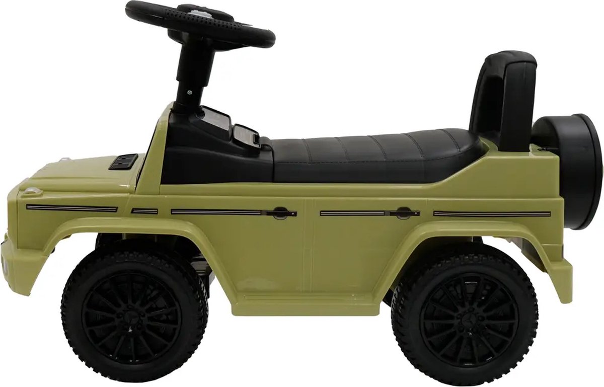 Bandits & Angels Loopauto Mercedes Benz G350D Retro Groen met Claxon vanaf 1 jaar voor Jongens en Meisjes - Stimuleert Motorische Vaardigheden - Loopwagen 24 cm - Groene Loop Auto — afbeelding 9