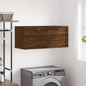 The Living Store Zwevende wandkast - Bruineiken - 80 x 36.5 x 35 cm - Duurzaam hout
