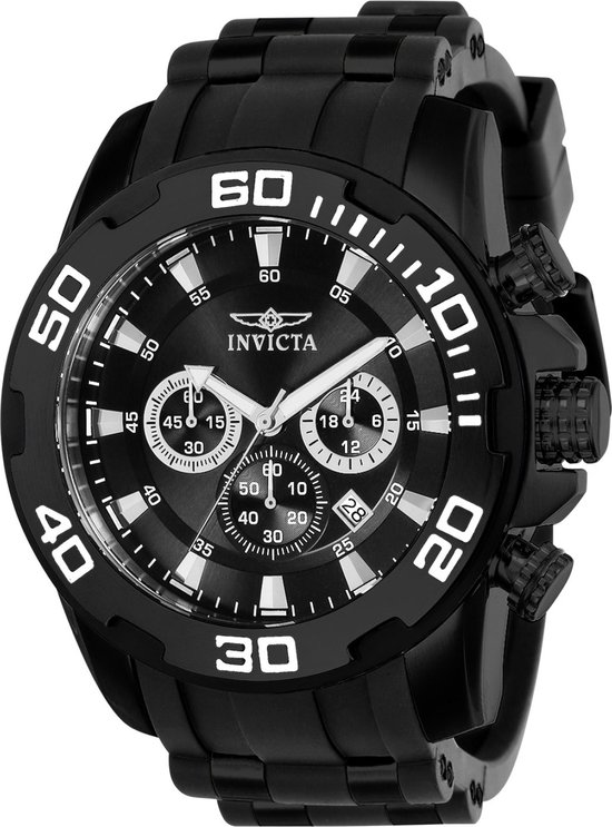 Invicta Pro Diver 22338 - Horloge - Heren - Siliconen - Zwart - Quartz - Ø 50 mm
