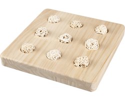 Duvoplus - Speelgoed Voor Dieren - Knaagdier - Houten Sniffle `n Snack Puzzle Hao 19,7x19,7x2,5cm Beige - 1st