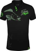 Hotspot Design Fishing Mania Zander Poloshirt Met Korte Mouwen Zwart XL Man
