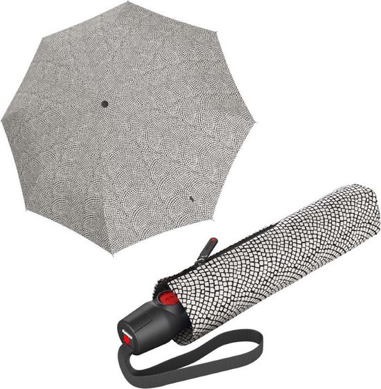 Knirps T.200 Medium Duomatic Ombrello pieghevole, 28 cm, Beige (Dot Art Taupe