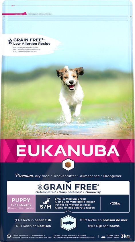 Eukanuba - Honden Droogvoer - Hond - Euk Grainfree Ocean Fish Puppy S/m Breed 3kg - 1st