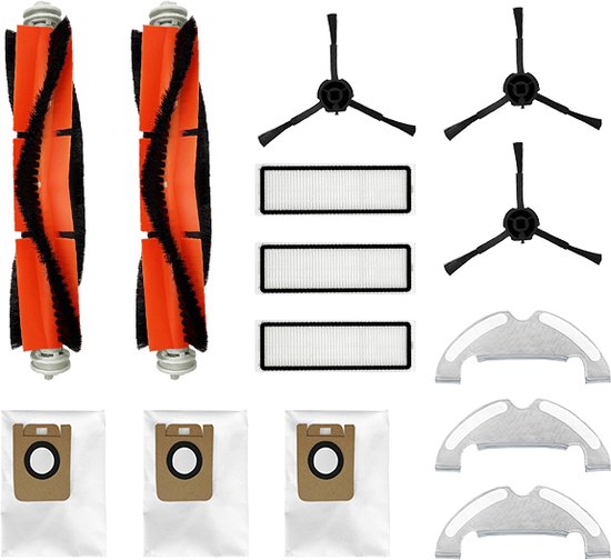 Accessoire-vervanging voor Dreame Bot D10 Plus/RLS3D/Z10 Pro/L10 Plus stofzuiger, 13-delige accessoireset bevat 1 hoofdborstel, 2 filters, 4 zijborstels, 4 stofzakken, 2 reinigingsdoekjes Accessoire-vervanging voor Dreame Bot D10 Plus/RLS3D/Z10 Pro/L10 Plus stofzuiger, 13-delige accessoireset bevat 1 hoofdborstel, 2 filters, 4 zijborstels, 4 stofzakken, 2 reinigingsdoekjes