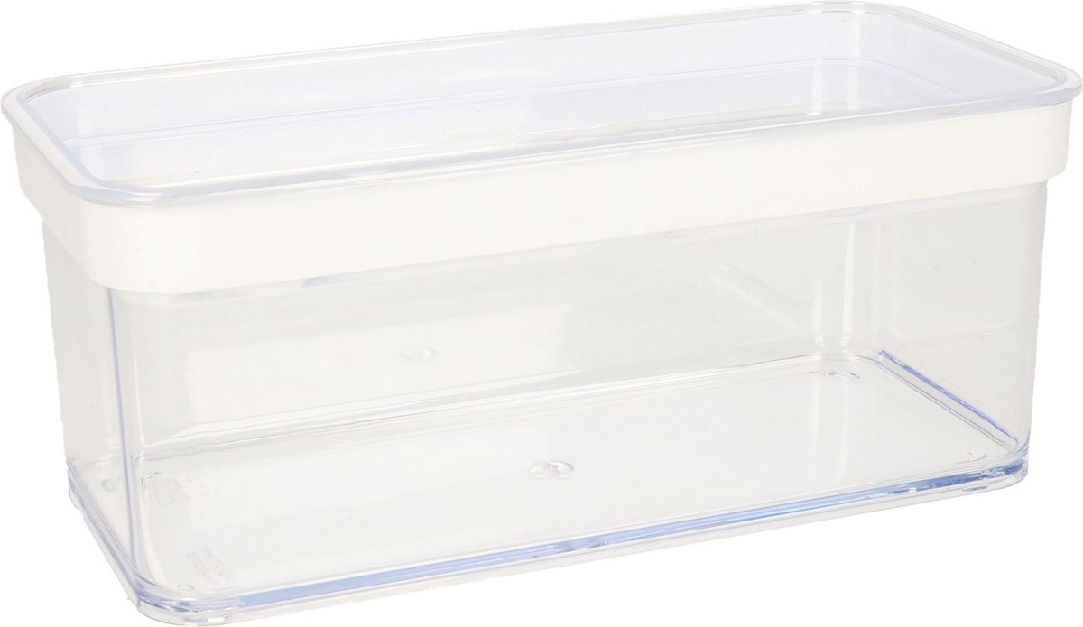 Gondol Plastics Voorraad bakje - transparant - met deksel - 1,1 liter - keuken opslag voorraadbakjes - Voorraadpotten