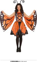 Guirca - Vlinder Kostuum - Hollandse Dagvlinder - Vrouw - Oranje - Maat 42-44 - Carnavalskleding - Verkleedkleding