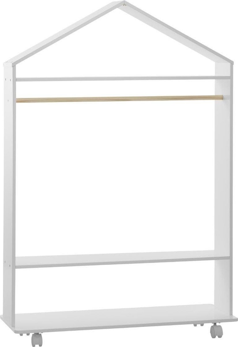 Sphera Kledingkast op Wieltjes - 120 x 80,5 x 36 cm - Wit