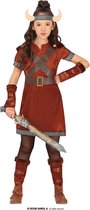 Guirca - Piraat & Viking Kostuum - Viking Strijder Van Het Hoge Noorden Kind Kostuum - Bruin - 7 - 9 jaar - Carnavalskleding - Verkleedkleding