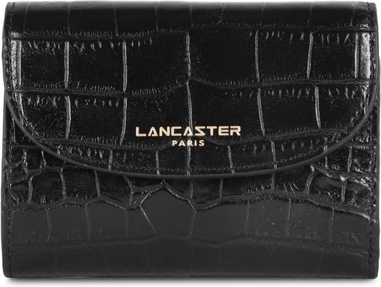 Lancaster Paris Dames Portemonnee - Leer- Exotic Croco - Zwart