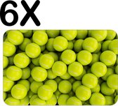 BWK Stevige Placemat - Tennis Ballen op een Hoop - Set van 6 Placemats - 45x30 cm - 1 mm dik Polystyreen - Afneembaar