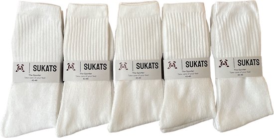 Sukats - The Sporter - Chaussettes de sport - Plusieurs tailles - Taille 39-42 - 6 paires - Wit - Multifonctionnel
