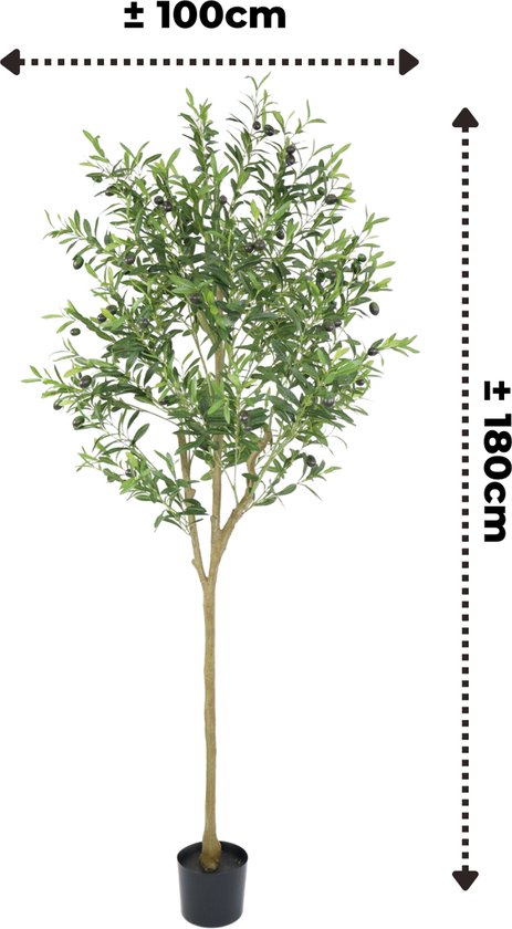 Olijfboom 180cm | Faux Olijfboom | Grande plante artificielle | Plantes artificielles pour l'intérieur | Faux Olijfboom | Plante artificielle d'olive