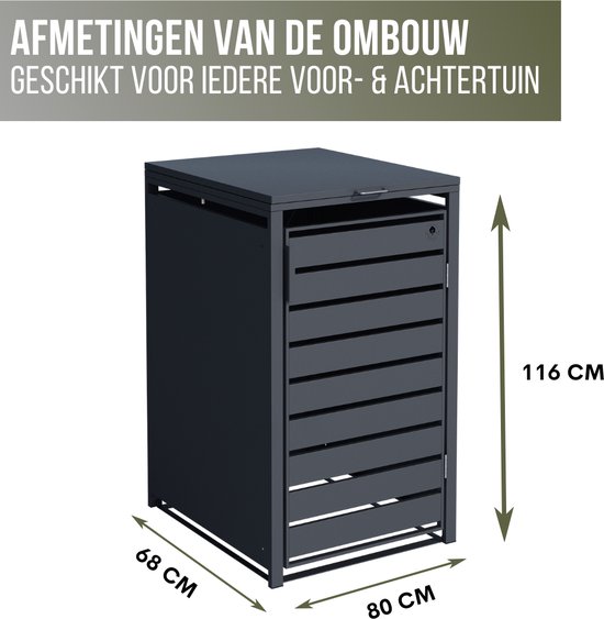 4gardenz® Premium Kliko Containerombouw 1 Afvalbak - Antraciet