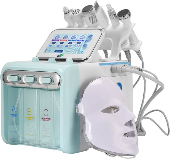 Foto: Dakanna microdermabrasie apparaat 7 in 1 hydrafacial aqua peeling collageen led gezichtsmasker acne mee eters verwijderen anti rimpel pigmentvlekken vette huid pori n verkleinen