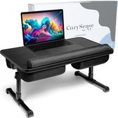 CozySense® - Verstelbare Laptoptafel - Bedtafel - Laptopkussen - Laptoptafel Verstelbaar - Laptoptafel Bed - Schootkussen Laptop - Laptray - Laptop Tafel - Schoottafel - Verstelbare Poten - Zwart