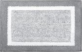 Microfiber Zachte Douchemat - 60 x 90 cm Microfiber Zachte Badmat, Antislip Badkamermat Machinewasbaar, Douche Waterabsorberend Badkleed Duurzame Vloermatten (Grijs)