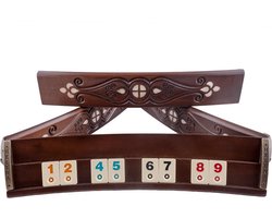 Handgemaakte Ovale Rummy Speelset - Okey - Luxe uitgave - Inclusief Tas - Rummi - Bordspel - Okey Takimi