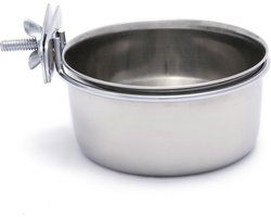 RVS voerbak / Waterbak voor vogels Ø7 cm met schroefbevestiging - RVS bak 7 cm met schroef - Voerbakjes - Benodigdheden - Servies