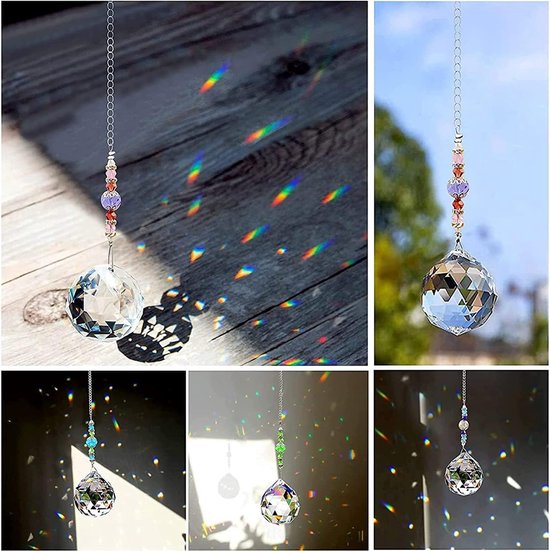 4 Kristallen Zonnevangers – Druppelvorm, 38 Mm, Voor Raam En Tuin, Regenboog Lichteffect, Ideaal Als Cadeau 2 miniatura