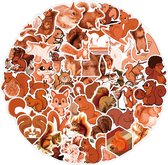 Sticker pakket met Eekhoorns - 50 Schattige Dieren Stickers voor Kinderen en Volwassen - Voor laptop, waterfles, koffer etc