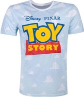 Disney Toy Story Heren Tshirt -S- All Over Cloud Blauw