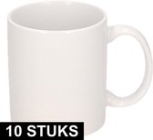 10x Onbedrukte witte mokken 300 ml - blanco koffiemokken