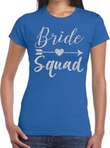 Bride Squad Cupido zilver glitter t-shirt blauw dames 2XL