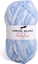 5 bollen Babylux color dun acrylgaren blauw wit (402) - 50 grams met 165 meter