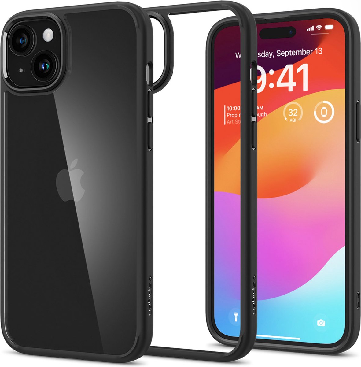 Spigen Ultra Hybrid Case hoesje geschikt voor iPhone 15 Plus - Matte zwart