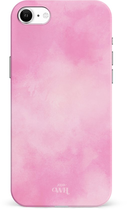xoxo Wildhearts Single Layer - Cotton Candy - Roze hoesje geschikt voor iPhone SE 2022 / SE 2020 hoesje - Suikerspin Hard Case met pastel roze kleur - Beschermhoes geschikt voor iPhone 7 / 8 / SE 2022 / SE 2020 case - Pastel Roze Hoesje