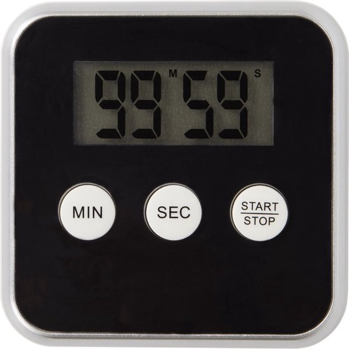 Jumada's - Digitale Timer - Kookwekker - Zwart - 8x8cm - Timer voor Koken - Inclusief Batterij - Magneet of Standaard - 1x Kookwekker. — cadeau in Kookcadeaus - foto 2