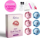 SelfGem® DIY Tooth Gem Kit | Blue/Pink Diamond | Incl. 6 Tooth Gems | Gebruiksvriendelijk | Hoogwaardig Swarovski | Tand Diamantje Kit | Tand Kristal | Tooth Gems Diamanten