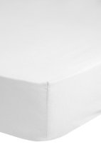 Luxe jersey geweven hoeslaken wit - 180x220 (lits-jumeaux extra lang) - heerlijk zacht en ademend - hoogwaardige kwaliteit - rondom elastiek - hoge hoeken - perfecte pasvorm