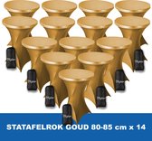 Statafelrok Goud x 14 – ∅ 80-85 x 110 cm - Statafelhoes met Draagtas - Luxe Extra Dikke Stretch Sta Tafelrok voor Statafel – Kras- en Kreukvrije Hoes