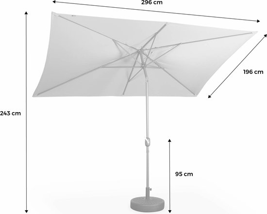 sweeek - Rechthoekige parasol touquet - 2x3m - sweeek