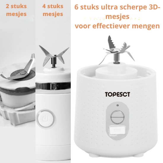 Draagbare Blender, USB-oplaadbare Persoonlijke Mixer voor Smoothies en Shakes, Draadloze Sapcentrifuge met Hoge Capaciteit, Blender voor Thuisgebruik met één Hand voor Fruitpersen en Buitenshuis(2 Draagbare Blender, USB-oplaadbare Persoonlijke Mixer voor Smoothies en Shakes, Draadloze Sapcentrifuge met Hoge Capaciteit, Blender voor Thuisgebruik met één Hand voor Fruitpersen en Buitenshuis(2