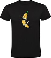 Gesneden banaan Heren T-shirt - eten - fruit - game - ninja - gezond - voeding - man - verjaardag - humor - grappig