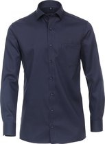 CASA MODA comfort fit overhemd - mouwlengte 72 cm - twill - blauw - Strijkvriendelijk - Boordmaat: 48