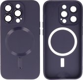 Hoesje Geschikt voor iPhone 12 Pro Max - Back Cover - MagSafe Hoesje met Camera Beschermer - Nacht Paars