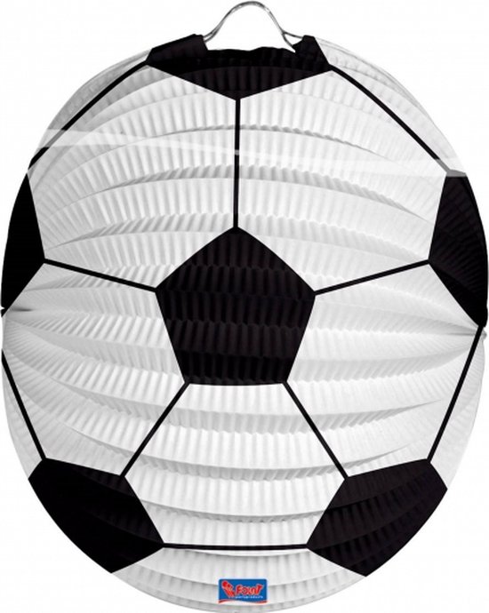 Lampionstokje 40 cm - met voetbal lampion - wit/zwart - D22 cm - Sint Maarten — afbeelding 3