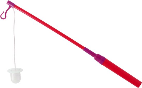Lampionstokje - 3x - met LED lichtje - incl. batterijen - 40 cm - rood — afbeelding 2