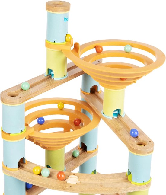 Parcours De Billes En Bambou 138 Pièces - Jeu De Construction STEM Pour Enfants 3 Ans+, Avec 24 Billes, Sac De Rangement - 7