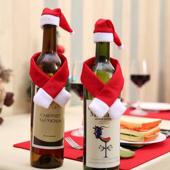 Décoration de bouteille de vin - Set de 2 - Décoration de Noël -  Décorations de... | bol