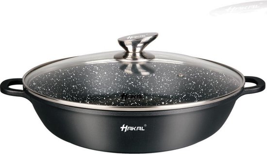 BRA Kookpan, plat, zwart, 40 cm, geschikt voor alle soorten keuken ook inductie