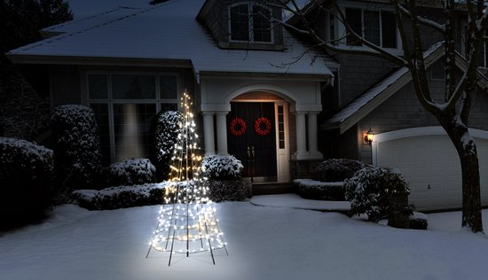 Twinkly Vlaggenmast verlichting - Kerstverlichting voor Buiten - 2 meter - 300 LED - incl. mast - RGB Licht - Zwart - Twinkly