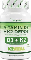 Vit4ever - Vitamine D3 + K2 Depot - 100 tabletten met 5000 I.E + Vitamine K2 200 mcg per ÉÉN tablet - 99.7+% All-Trans (K2VITAL® by Kappa) - Hoog Gedoseerd