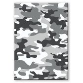 Carnet luxe imprimé camouflage/armée carrés 10 mm gris format A4 - Carnet - carnet math/arithmétique