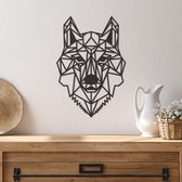 Geometrische Wanddecoratie Wolf - Geometrische Muurdecoratie Wolf - Geometrische Wolf - Muurdecoratie Hout - Wanddecoratie Hout - Muurdecoratie Woonkamer - Wanddecoratie Woonkamer - Wanddecoratie Industrieel - Wanddecoratie Dieren - 42.5 x 29 cm