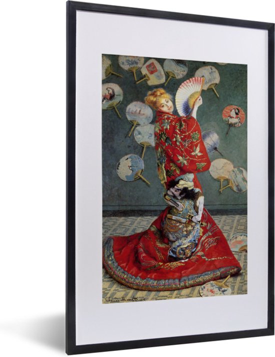 Cadre photo avec affiche - Camille Monet en costume japonais - Peinture de Claude Monet - 40x60 cm - Cadre pour affiche