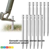 *** Tentharingen Haringen Set - 14 stuks - Aluminium - Kamperen - Tent accessoire - Scheerlijn bevestigen - Universeel - Camping - van Heble® ***